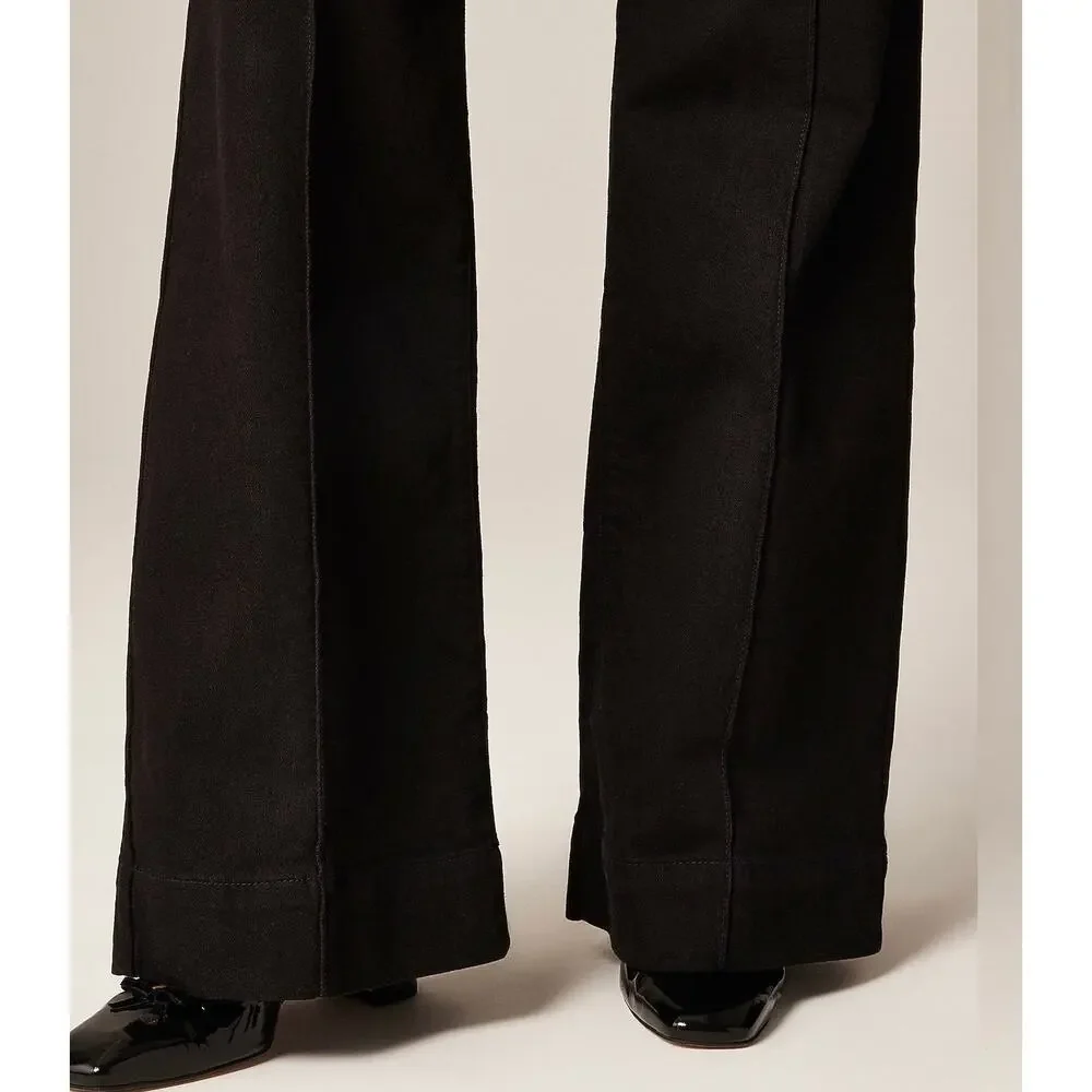 J. Crew Black Stacked Button Denim Trouser Jean NWT size P31